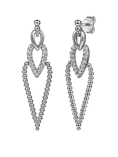 Gabriel & Co Women's Bujukan Sterling Silver & White Sapphire Drop Earrings | Thumbnail 1