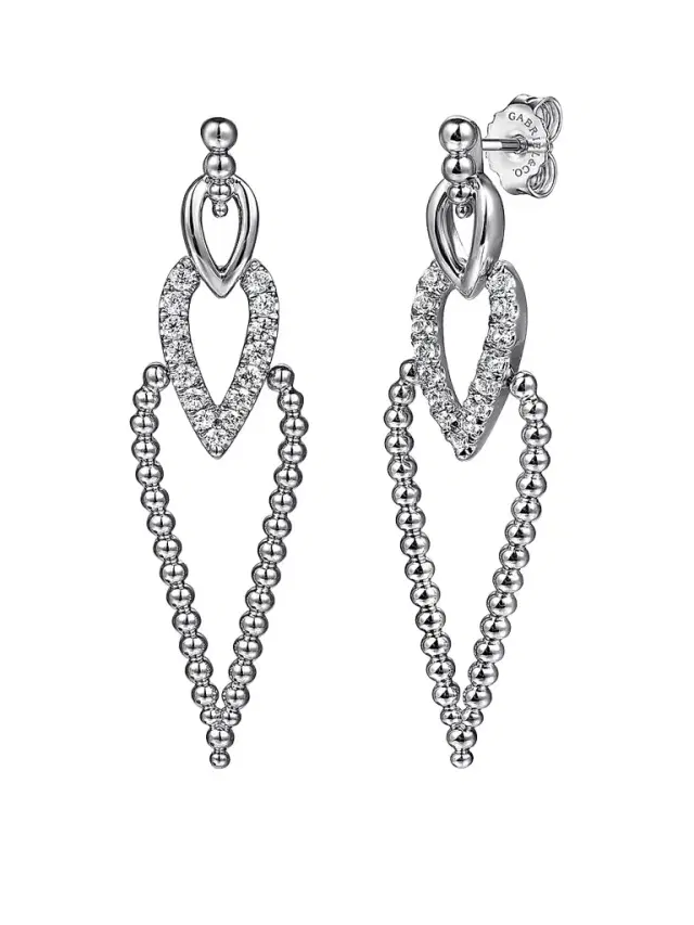 Gabriel & Co Women's Bujukan Sterling Silver & White Sapphire Drop Earrings