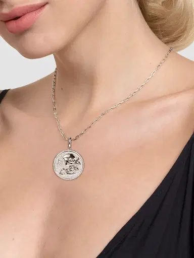 Gabriel & Co Women's Bujukan Sterling Silver & White Sapphire Virgo Medallion | Thumbnail 2