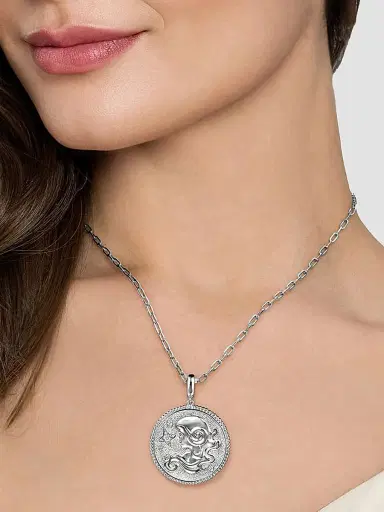 Gabriel & Co Women's Bujukan Sterling Silver & White Sapphire Virgo Medallion | Thumbnail 3