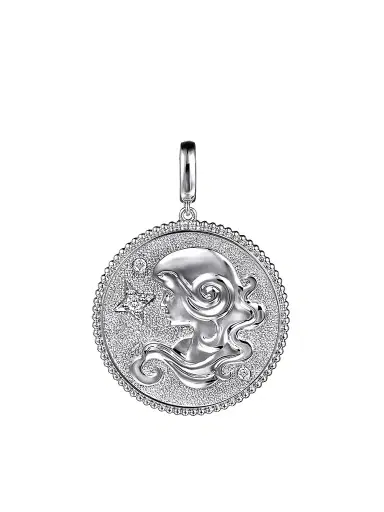 Gabriel & Co Women's Bujukan Sterling Silver & White Sapphire Virgo Medallion | Thumbnail 1