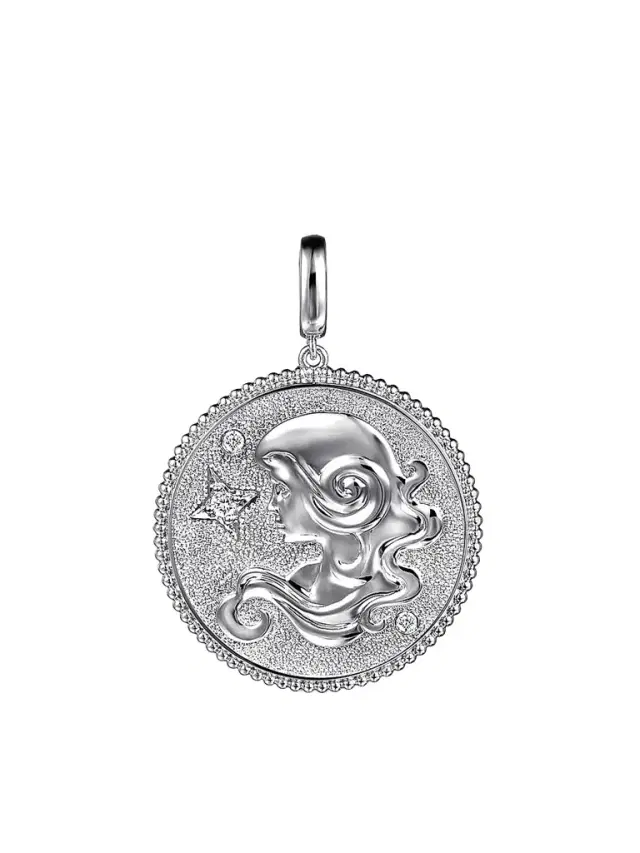 Gabriel & Co Women's Bujukan Sterling Silver & White Sapphire Virgo Medallion