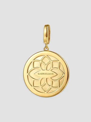 Gabriel & Co Women's Contemporary 14K Yellow Gold & 0.65 TCW Diamond Initial L Medallion Pendant | Thumbnail 3