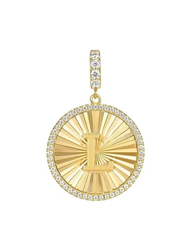 Gabriel & Co Women's Contemporary 14K Yellow Gold & 0.65 TCW Diamond Initial L Medallion Pendant