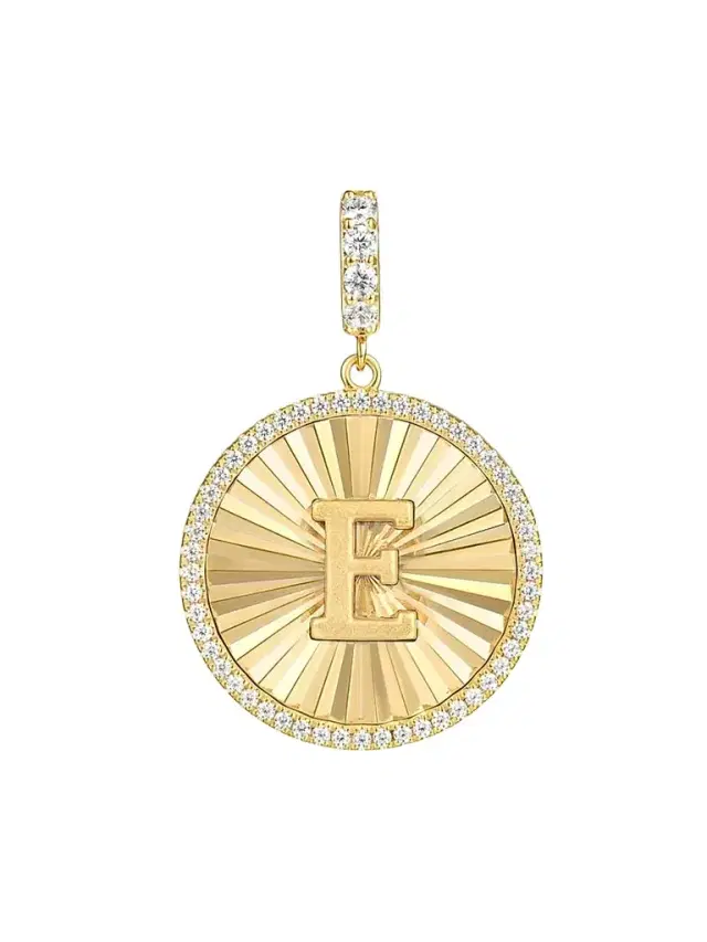 Gabriel & Co Women's Contemporary 14K Yellow Gold & 0.65 TCW Diamond "E" Initial Medallion