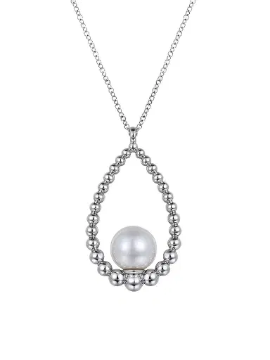 Gabriel & Co Women's Bujukan Sterling Silver & Pearl Teardrop Pendant Necklace | Thumbnail 1 Gabriel & Co Women's Bujukan Sterling Silver & Pearl Teardrop Pendant Necklace | Thumbnail 1