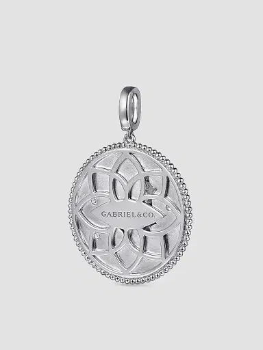 Gabriel & Co Women's Bujukan Sagittarius Medallion Sterling Silver & White Sapphire Pendant | Thumbnail 4 Gabriel & Co Women's Bujukan Sagittarius Medallion Sterling Silver & White Sapphire Pendant | Thumbnail 4