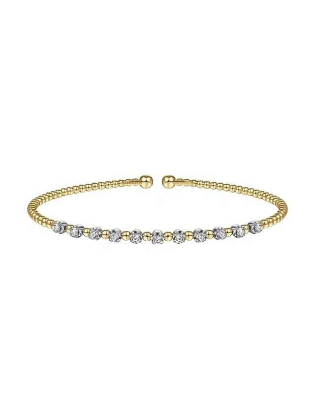 Gabriel & Co Women's 14K White And Yellow Gold Bujukan Diamond Split Bangle