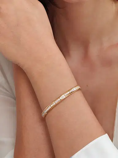 Gabriel & Co Women's Contemporary 14K Yellow Gold & 1.50 TCW Diamond Cuff | Thumbnail 2