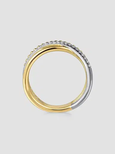 Gabriel & Co Women's Bujukan Two-Tone 14K Gold & 0.11 TCW Diamond Multi-Band Ring | Thumbnail 5