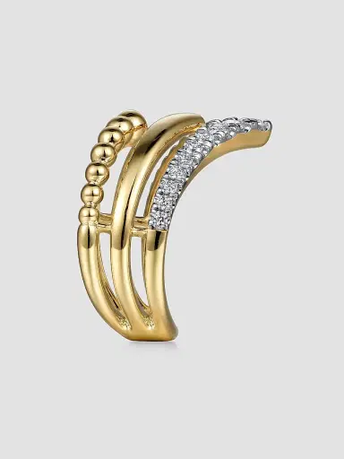 Gabriel & Co Women's Bujukan 14K Yellow Gold & 0.5 TCW Diamond Chevron Ring | Thumbnail 5