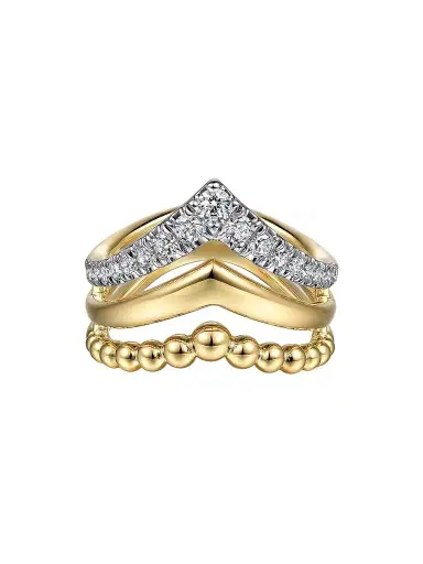 Gabriel & Co Women's Bujukan 14K Yellow Gold & 0.5 TCW Diamond Chevron Ring | Thumbnail 1