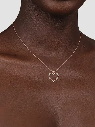Gabriel & Co Women's Contemporary 14K Yellow Gold & 0.30 TCW Diamond Heart Pendant Necklace | Thumbnail 2