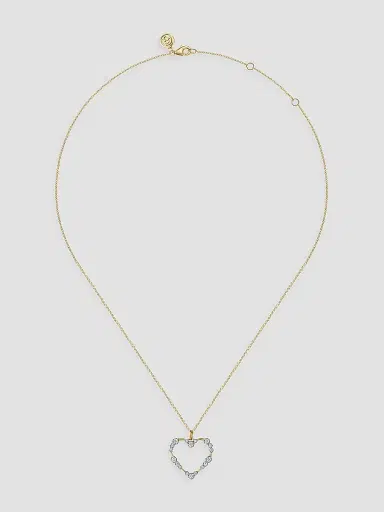 Gabriel & Co Women's Contemporary 14K Yellow Gold & 0.30 TCW Diamond Heart Pendant Necklace | Thumbnail 3