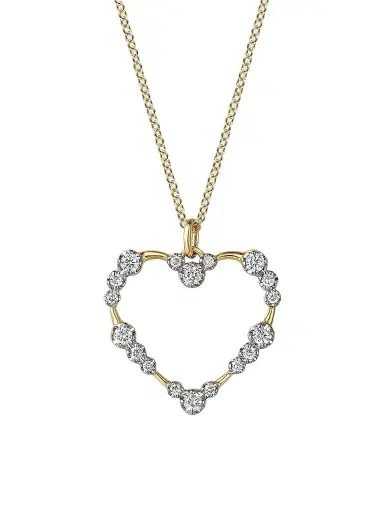Gabriel & Co Women's Contemporary 14K Yellow Gold & 0.30 TCW Diamond Heart Pendant Necklace | Thumbnail 1