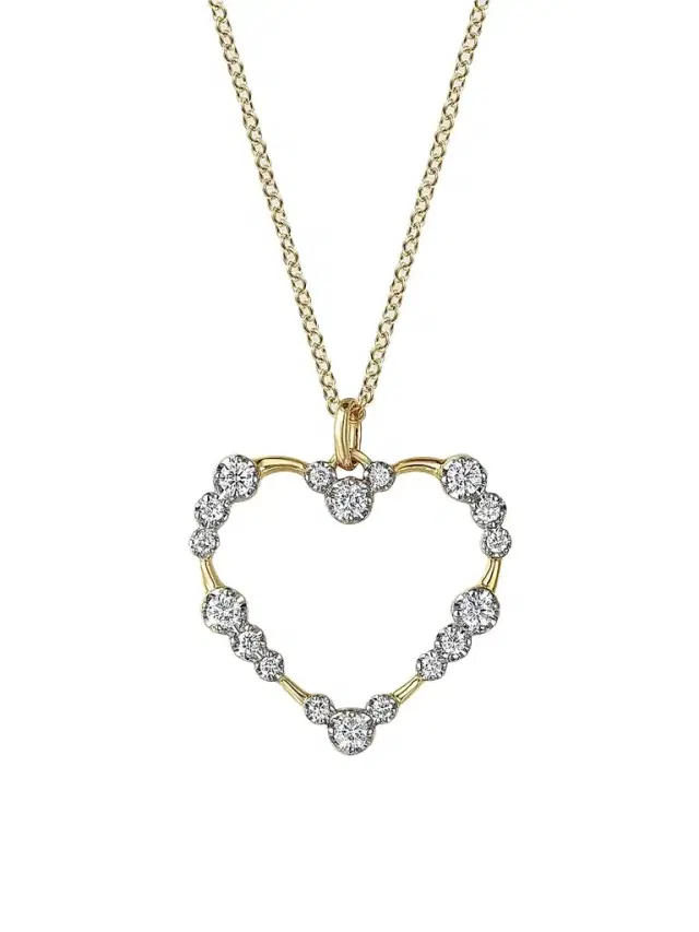 Gabriel & Co Women's Contemporary 14K Yellow Gold & 0.30 TCW Diamond Heart Pendant Necklace