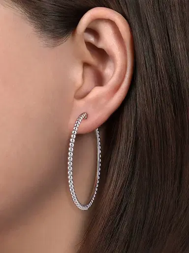 Gabriel & Co Women's Bujukan Sterling Silver Hoop Earrings | Thumbnail 2