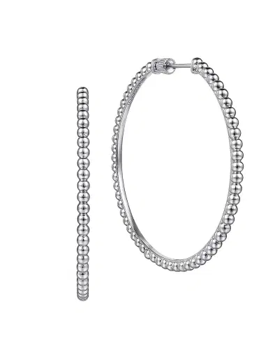 Gabriel & Co Women's Bujukan Sterling Silver Hoop Earrings | Thumbnail 1