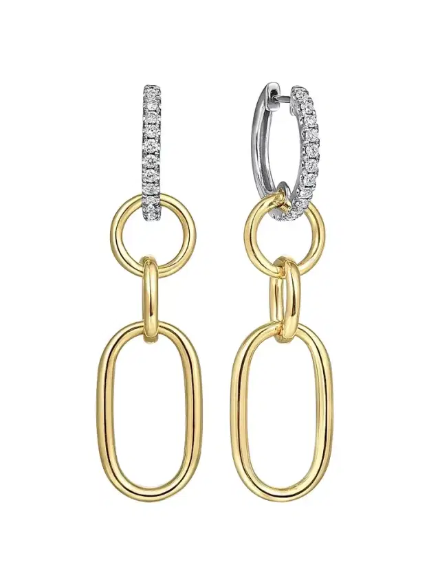 Gabriel & Co Women's Contemporary 14K White & Yellow Gold & 0.35 TCW Diamond Drop Earrings