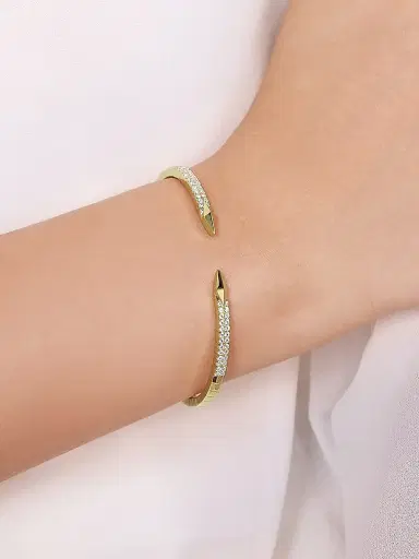 Gabriel & Co Women's Kaslique Split 14K Yellow Gold & 0.5 TCW Diamond Spear Bangle | Thumbnail 2