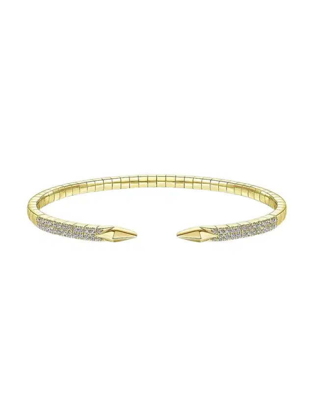 Gabriel & Co Women's Kaslique Split 14K Yellow Gold & 0.5 TCW Diamond Spear Bangle