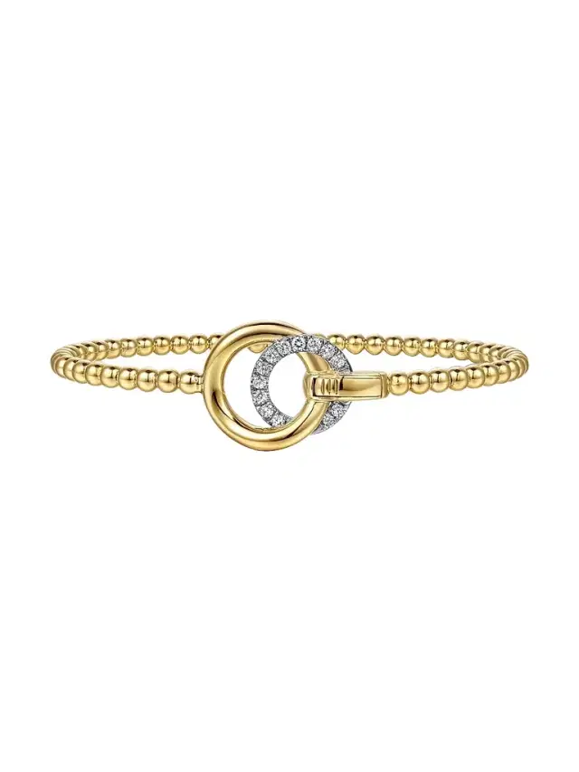 Gabriel & Co Women's Bujukan 14K White & Yellow & 0.23 TCW Diamond Bangle Bracelet
