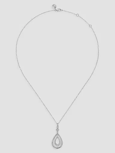 Gabriel & Co Women's Bujukan Sterling Silver & White Sapphire Teardrop Pendant Necklace | Thumbnail 3 Gabriel & Co Women's Bujukan Sterling Silver & White Sapphire Teardrop Pendant Necklace | Thumbnail 3