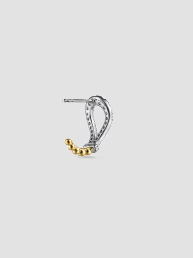 Gabriel & Co Women's Bujukan 14K White & Yellow Gold & 0.58 TCW Diamond Horseshoe J-Hoops | Thumbnail 3 Gabriel & Co Women's Bujukan 14K White & Yellow Gold & 0.58 TCW Diamond Horseshoe J-Hoops | Thumbnail 3