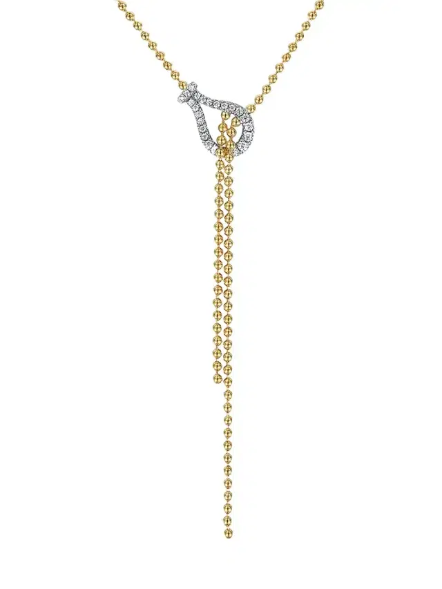 Gabriel & Co Women's Strides Two-Tone 14K Gold & 0.30 TCW Diamond Lariat Necklace