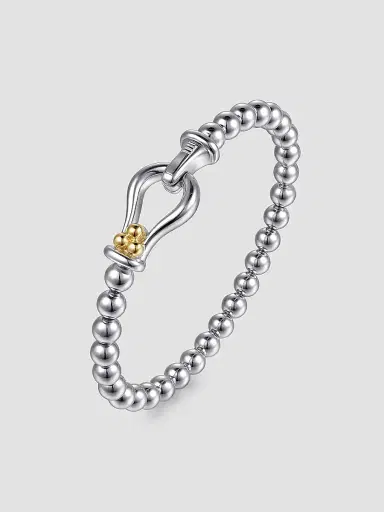 Gabriel & Co Women's Bujukan Sterling Silver & 14K Yellow Gold Horseshoe Bangle | Thumbnail 3 Gabriel & Co Women's Bujukan Sterling Silver & 14K Yellow Gold Horseshoe Bangle | Thumbnail 3