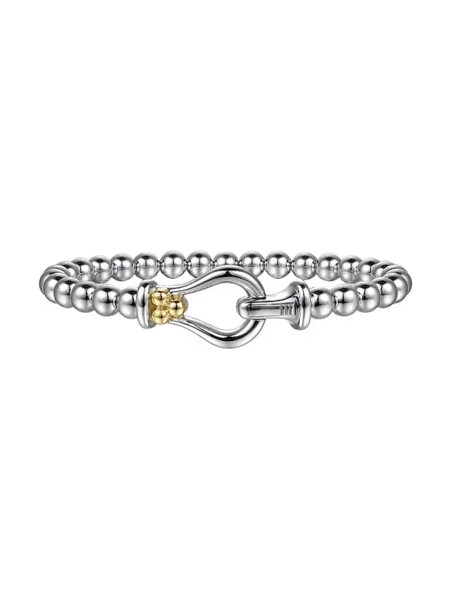 Gabriel & Co Women's Bujukan Sterling Silver & 14K Yellow Gold Horseshoe Bangle