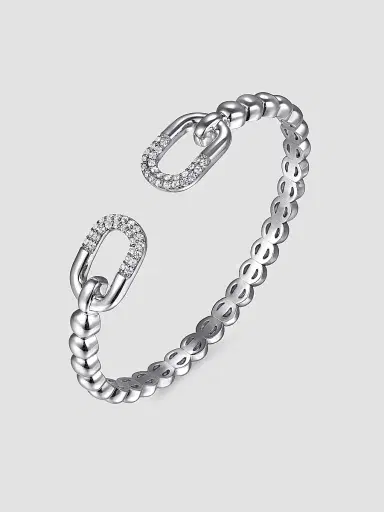 Gabriel & Co Women's Bujukan Sterling Silver & White Sapphire Cuff Bracelet | Thumbnail 3
