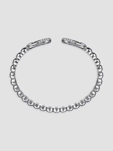Gabriel & Co Women's Bujukan Sterling Silver & White Sapphire Cuff Bracelet | Thumbnail 4