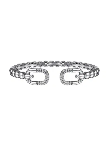 Gabriel & Co Women's Bujukan Sterling Silver & White Sapphire Cuff Bracelet | Thumbnail 1