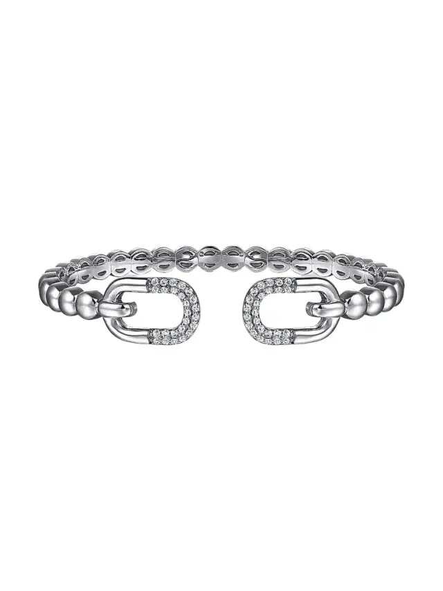 Gabriel & Co Women's Bujukan Sterling Silver & White Sapphire Cuff Bracelet