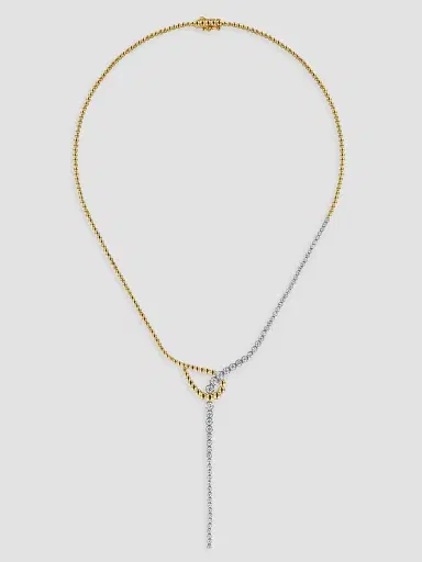 Gabriel & Co Women's Bujukan 14K White & Yellow Gold & 2.00 TCW Diamond Y Necklace | Thumbnail 3