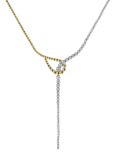 Gabriel & Co Women's Bujukan 14K White & Yellow Gold & 2.00 TCW Diamond Y Necklace | Thumbnail 1