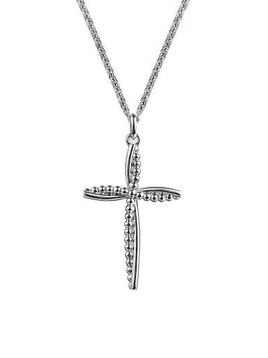 Gabriel & Co Women's Bujukan Sterling Silver Cross Pendant Necklace | Thumbnail 1
