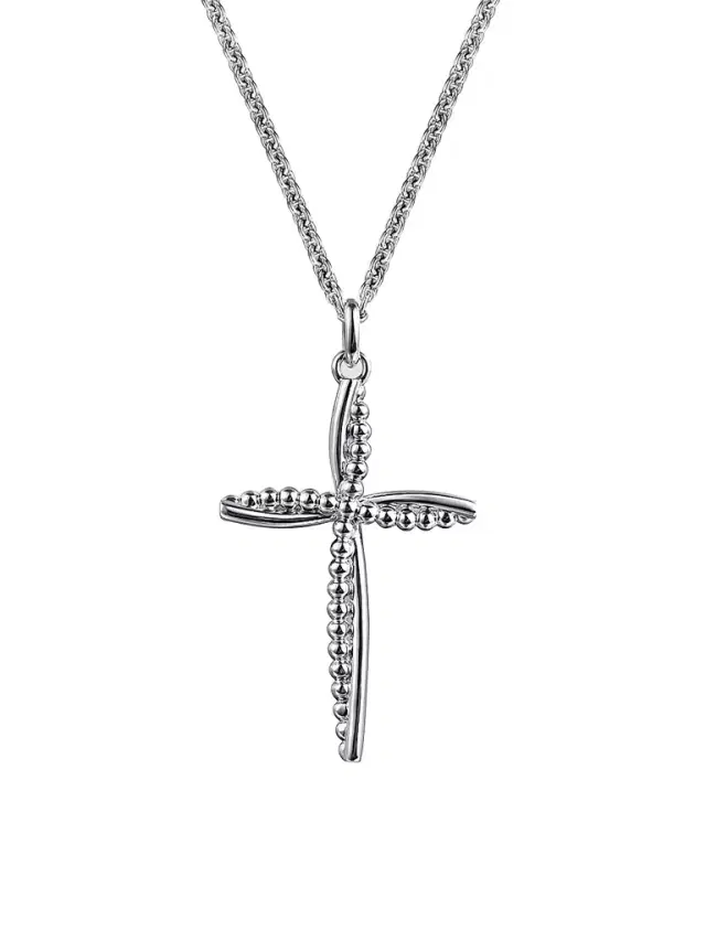 Gabriel & Co Women's Bujukan Sterling Silver Cross Pendant Necklace