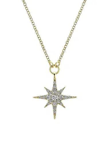 Gabriel & Co Women's Kaslique 14K Yellow Gold & 0.25 TCW Diamond Starburst Pendant Necklace | Thumbnail 1 Gabriel & Co Women's Kaslique 14K Yellow Gold & 0.25 TCW Diamond Starburst Pendant Necklace | Thumbnail 1