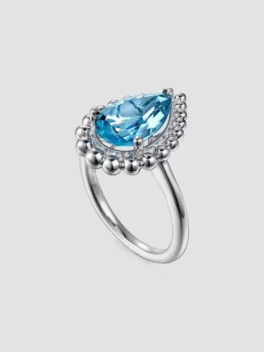 Gabriel & Co Women's Bujukan Sterling Silver & Blue Topaz Ring | Thumbnail 3
