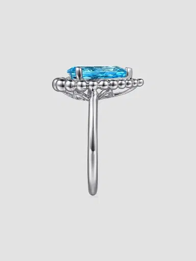 Gabriel & Co Women's Bujukan Sterling Silver & Blue Topaz Ring | Thumbnail 4