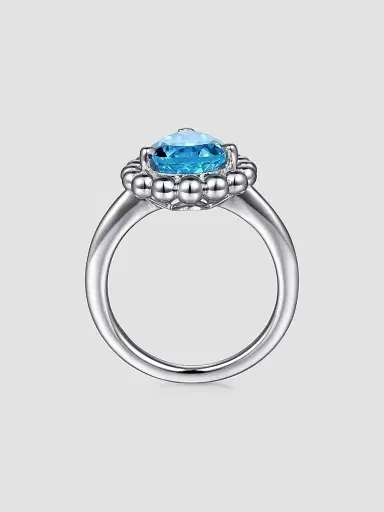 Gabriel & Co Women's Bujukan Sterling Silver & Blue Topaz Ring | Thumbnail 5