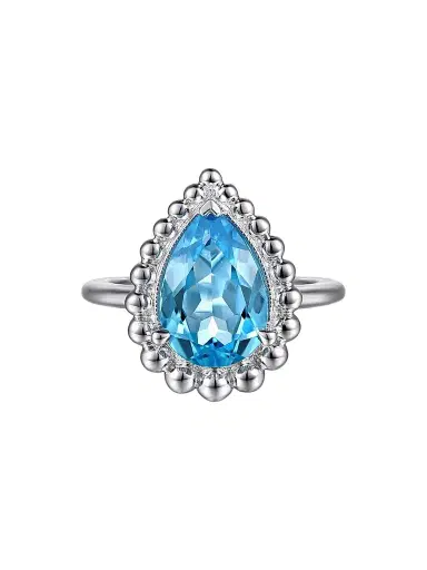 Gabriel & Co Women's Bujukan Sterling Silver & Blue Topaz Ring | Thumbnail 1