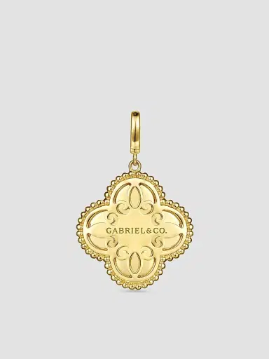 Gabriel & Co Women's Bujukan Clover Medallion 14K Yellow Gold & 0.15 TCW Diamond Pendant | Thumbnail 3