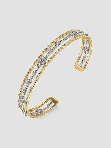 Gabriel & Co Women's Bujukan Buttercup Two-Tone 14K Gold & 0.40 TCW Diamond Cuff | Thumbnail 3 Gabriel & Co Women's Bujukan Buttercup Two-Tone 14K Gold & 0.40 TCW Diamond Cuff | Thumbnail 3