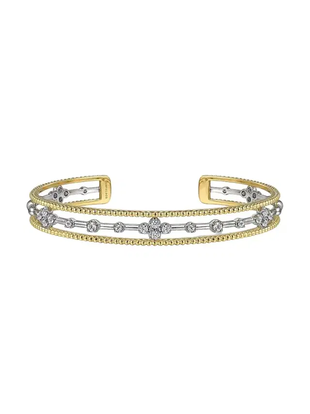Gabriel & Co Women's Bujukan Buttercup Two-Tone 14K Gold & 0.40 TCW Diamond Cuff