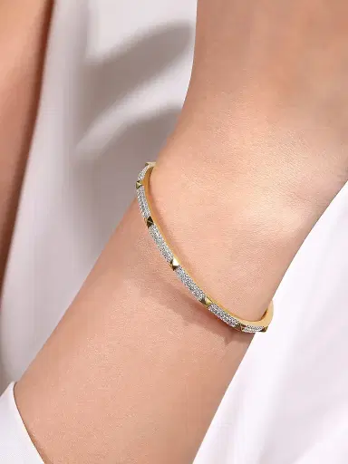 Gabriel & Co Women's Contemporary 14K Yellow Gold & 0.73 TCW Diamond Bangle | Thumbnail 2