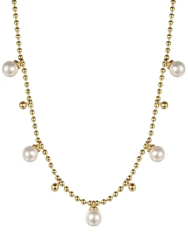Gabriel & Co Women's Bujukan 14K Yellow Gold & Pearl Beaded Droplet Necklace