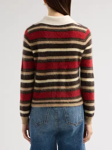 Guest In Residence Women's Grizzly Cashmere Crop Rugby Sweater | Thumbnail 3 Guest In Residence Women's Grizzly Cashmere Crop Rugby Sweater | Thumbnail 3